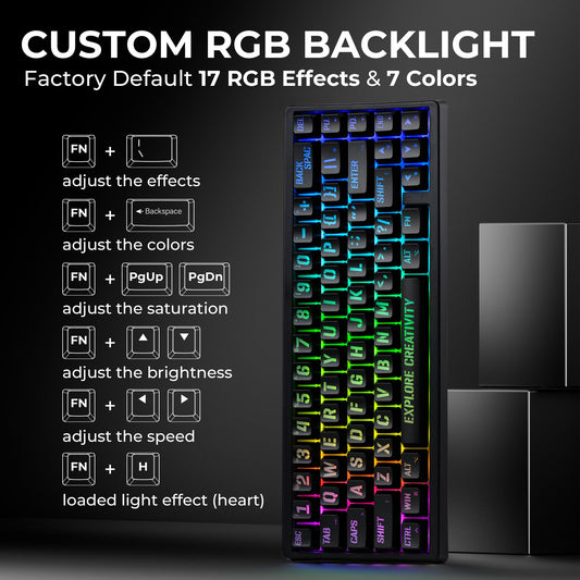 XVX M67 Miami Tri-Mode Mechanical Keyboard With IMD-Tech Keycaps