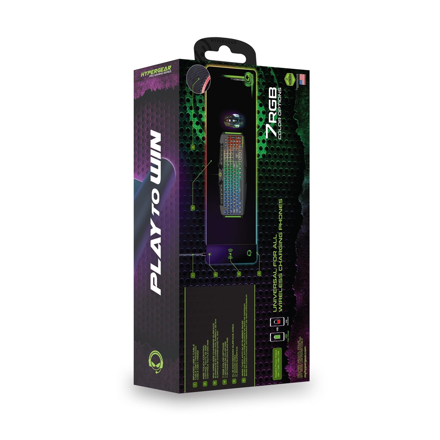 HyperGear Battle Charge Wireless Gaming Mouse Pad with Wireless Charging