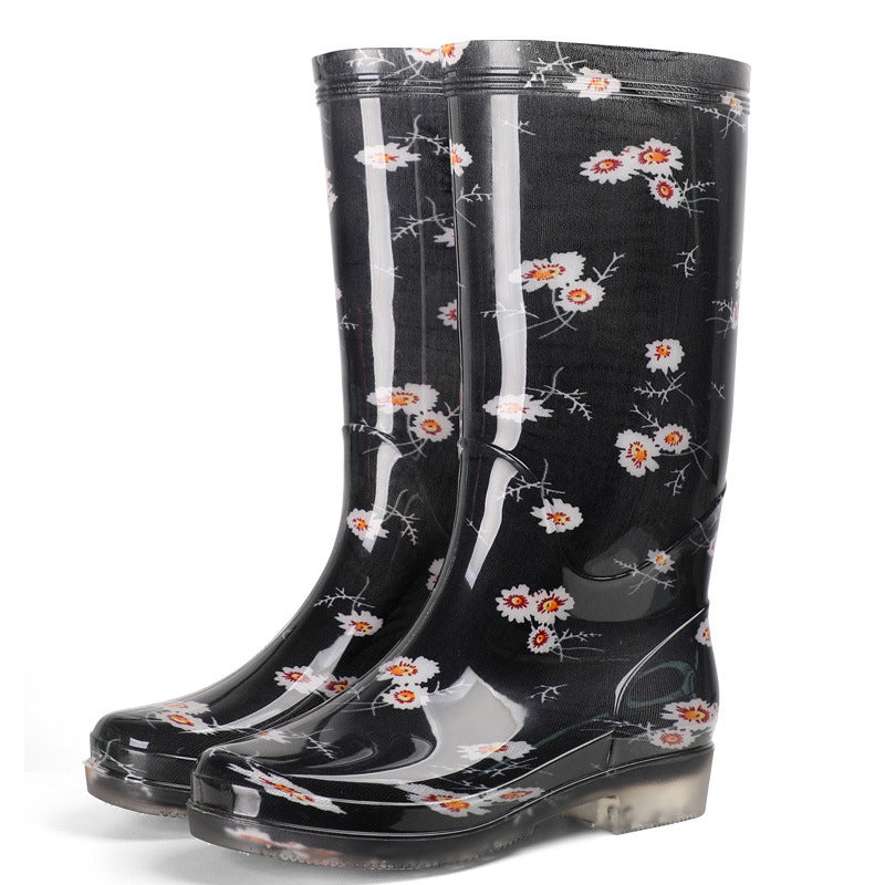 Women's Printed High Rubber Boots