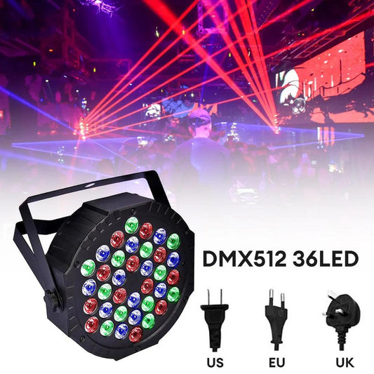 36 LED Stage Par Light - Voice-Activated DJ Disco Lighting