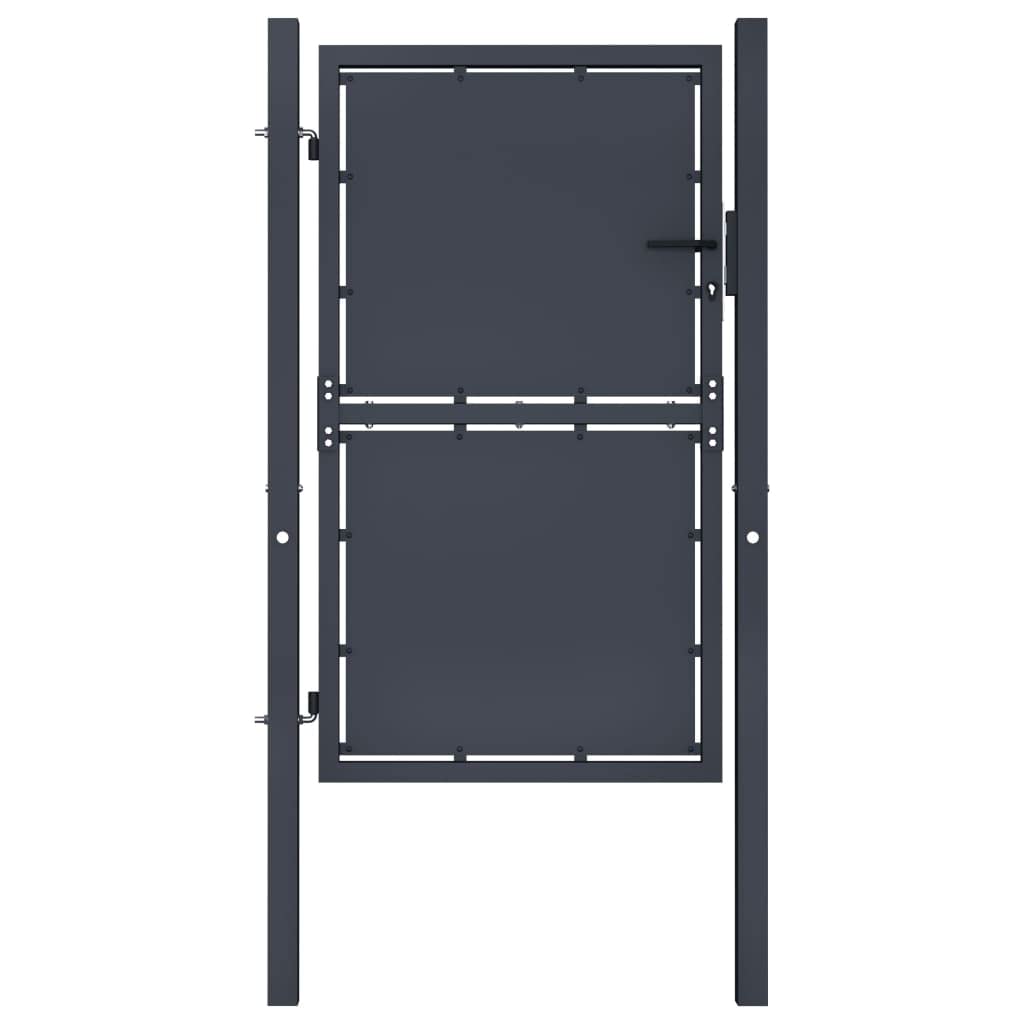 vidaXL Garden Gate Steel Anthracite Outdoor Patio Fence Barrier Multi Sizes