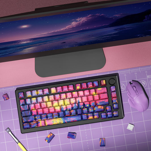 XVX Van Gogh's Starry Night Cherry Profile Double shot Dye-Sub PBT Keycap Set 134-Key