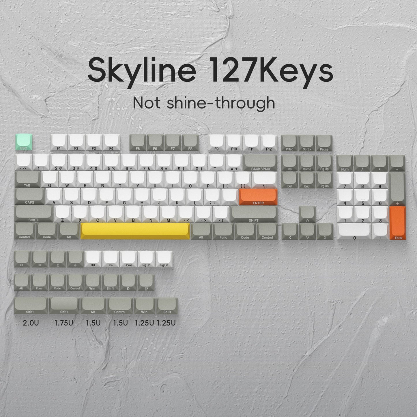 XVX Slope Low Profile Side-Printed Keycaps 131 Keys (6 Colors)