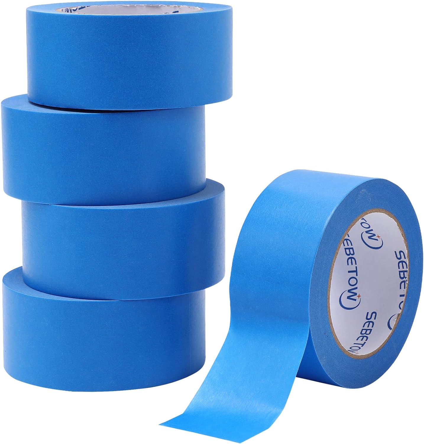 10 Rolls Painters Tape 2 inch Bulk Painter Tape Blue Wide Roll, Blue Masking Tape, 2 Inches x 55 Yards for General Purpose Wall Painting, Home Improvement