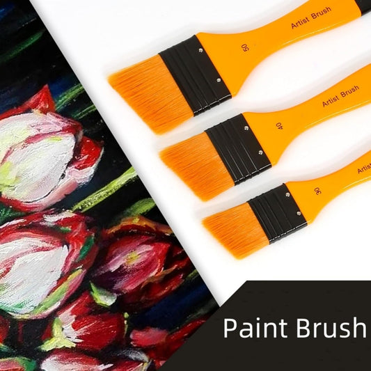 3 Piece Pro Grade Paint Brush Set 2" Angle Acrylic Painting Brushes for All Latex and Oil Paints, Stains, Wall, Home Improvement, Interior and Exterior Use