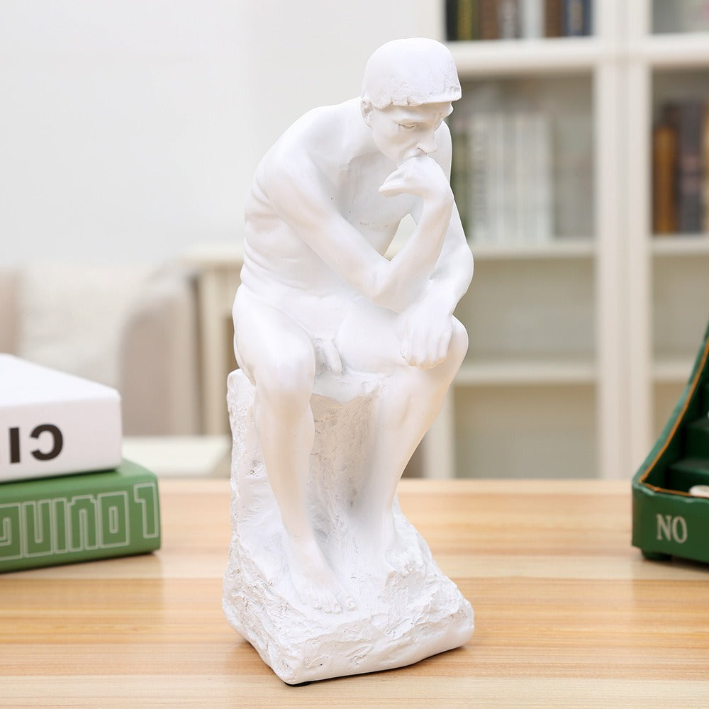 Thinker Sculpture Statue Thinker Art Bookshelf Decoration Creative Resin Decorations
