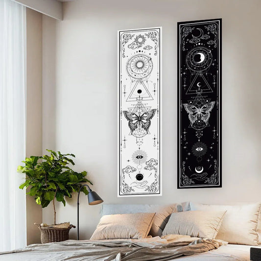 Witchy Sun & Moon Banner Tapestry