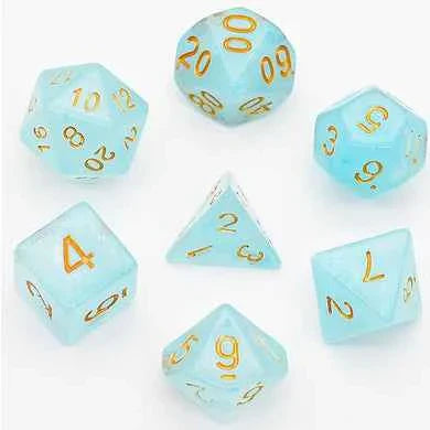 Cyan Silk Translucent Dice Set (Clearance)