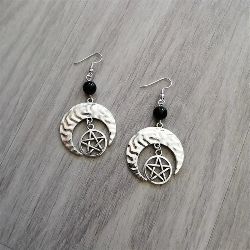 Crystal Crescent Moon Earrings