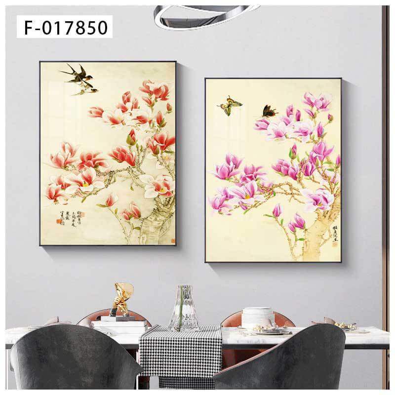 New Chinoiserie Decorative Painting Shishi Ruyi Restaurant Living Room Sofa Background Wall Hanging Painting Crystal Porcelain Mural Scandinavian Painting