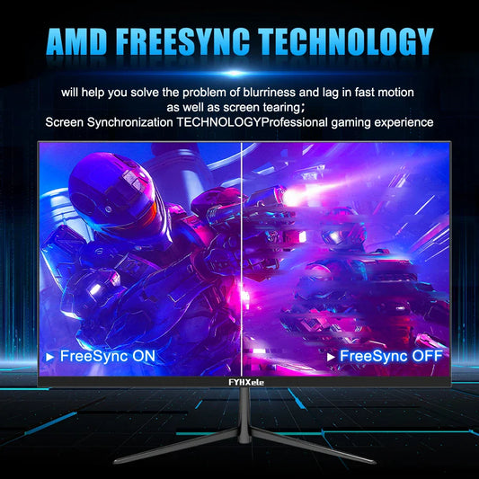 FYHXele 24Inch 100Hz Gaming Monitor 1080P Desktop Display 2ms Response Time Eye Care Screen LCD Support HDR G-Sync VESA