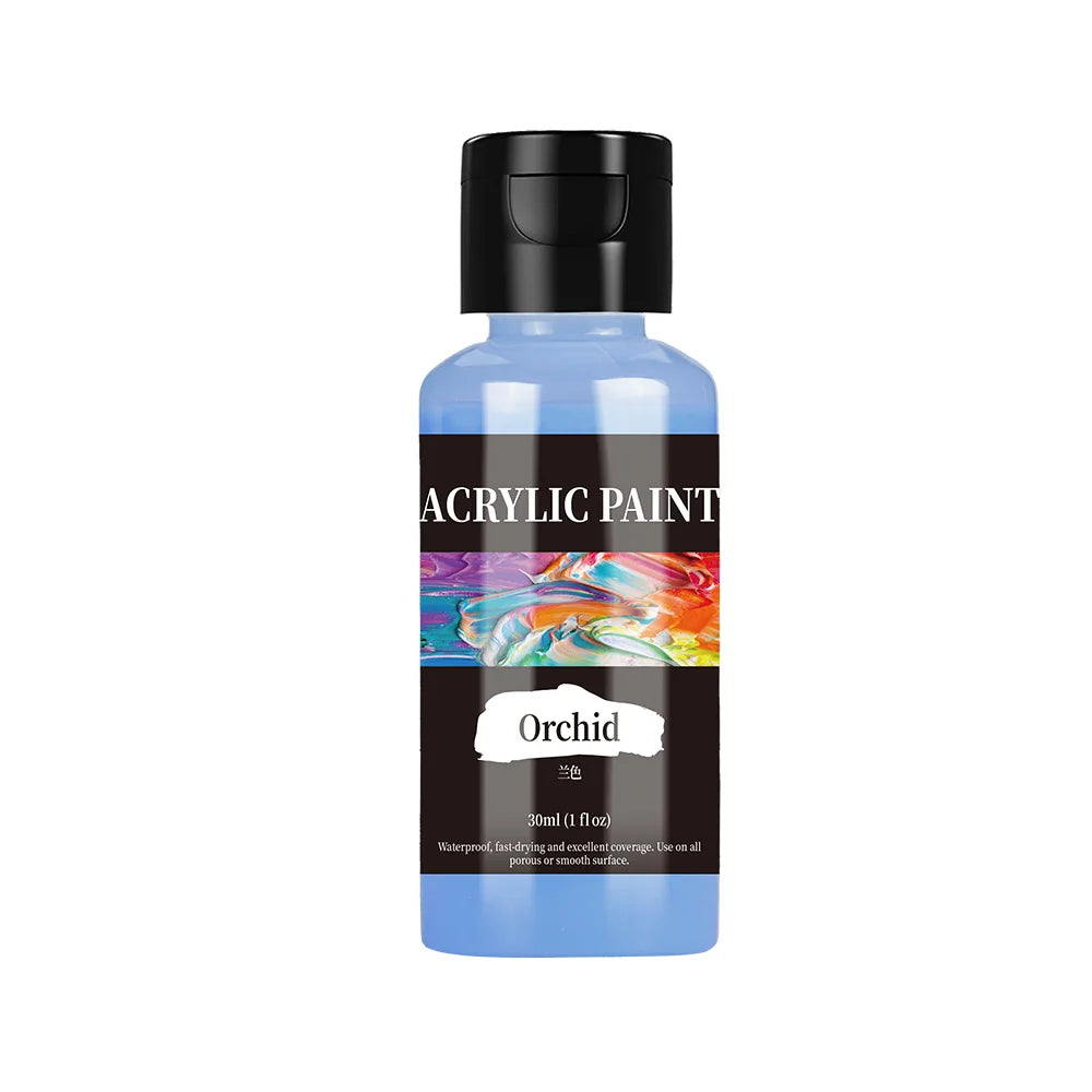 24 Colour Acrylic Paint Colors Bottled Acrylic Paint Set Paint For Fabric Clothing Painting Rich For Leather DIY Pigment