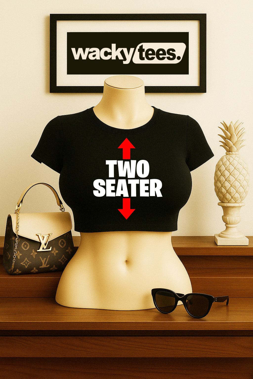 Two Seater Face and Bottom Seat Funny Adult Humor Graphic Tee Shirt