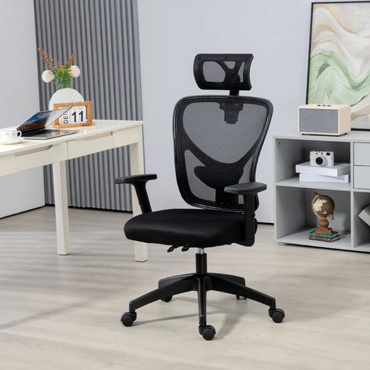 High Back Ergonomic Computer Home Office Chair, Mesh Task Chair with Lumbar Back Support, Reclining Function, Black