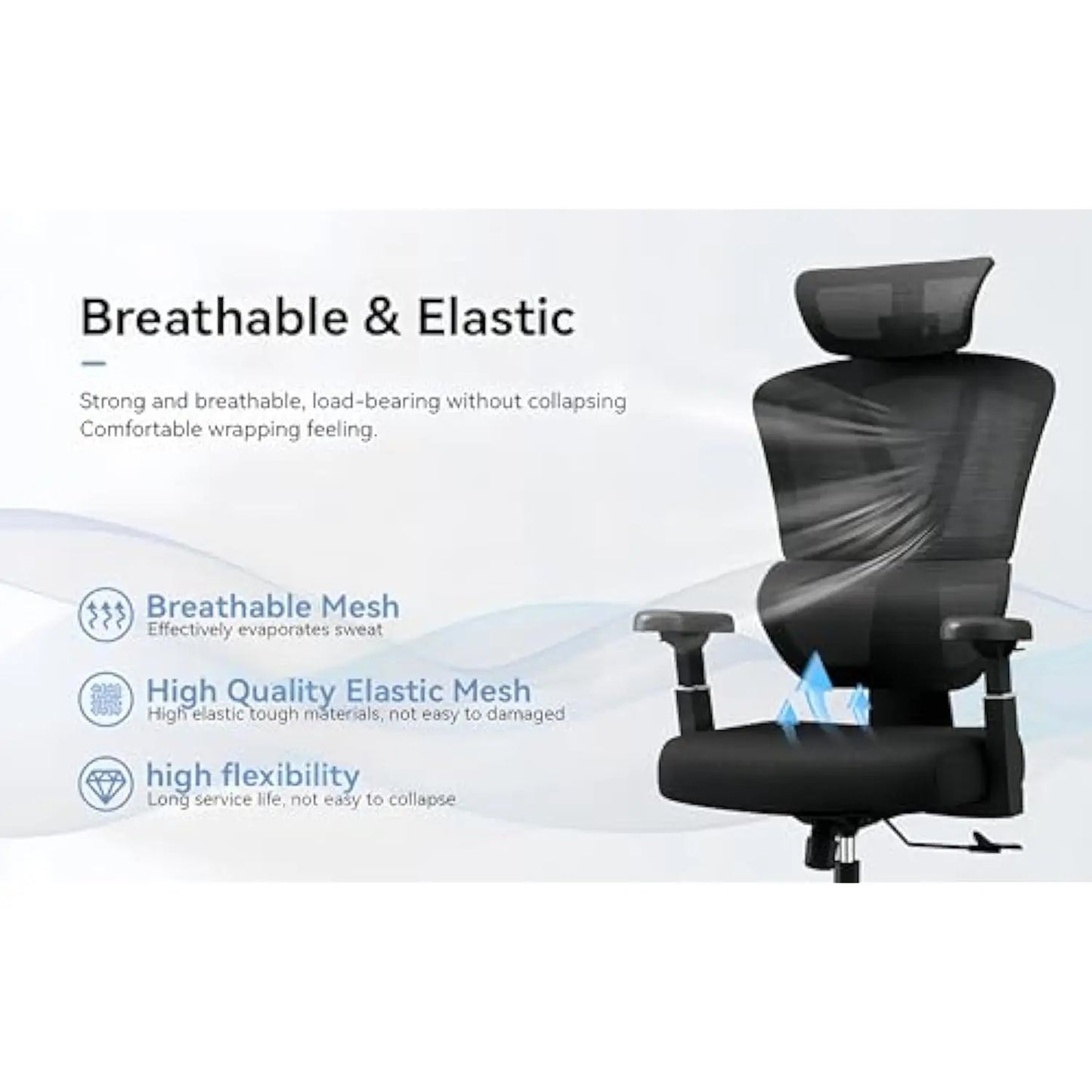 Ergonomic Office Chairs, Home Office Desk Chairs,Black Mesh Office Chair Good for Gaming, Business Meeting, Indoor.