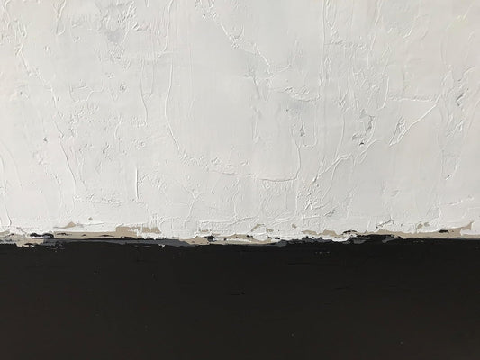 Stunning Hand-Painted Black and White Abstract Canvas Art - Modern Minimalist 76x76cm Decorative Oil Painting for Home Walls