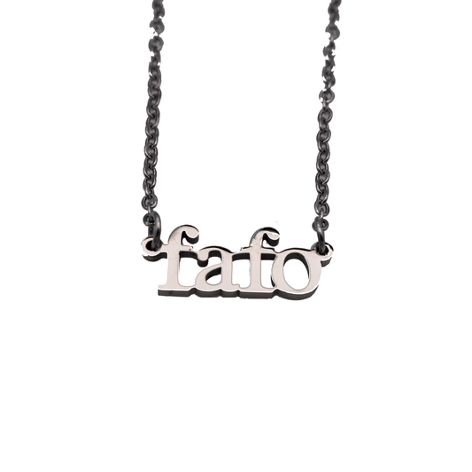 FAFO Acronym Cutout Necklace