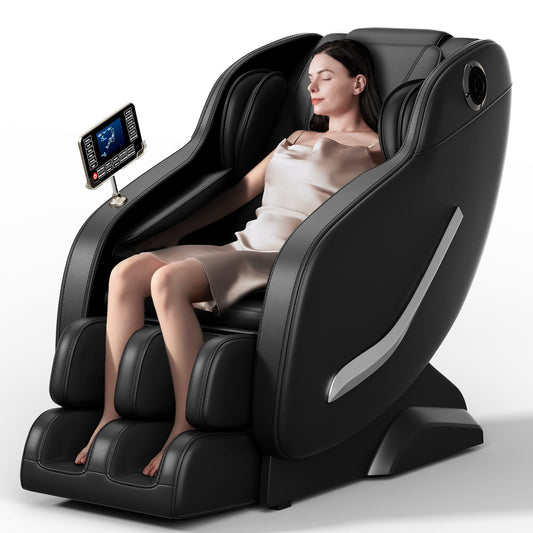 Full Body Massage Chair, Zero Gravity Mode, Deep Tissue Massage Chair, Foot Massage, 8 Fixed Massage Roller, LCD Touch Screen, Waist Heater, Bluetooth