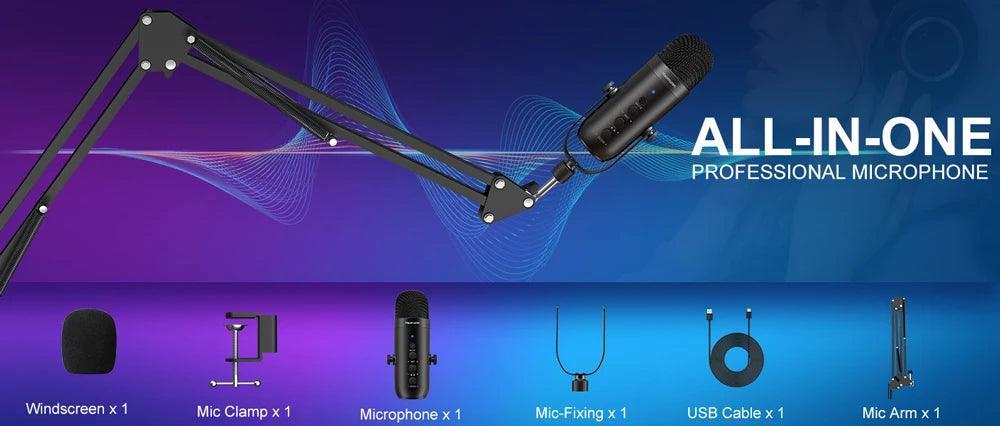 Haomuren USB Streaming Podcast Microphone Kit: Elevate Your Audio Game! 🎙️