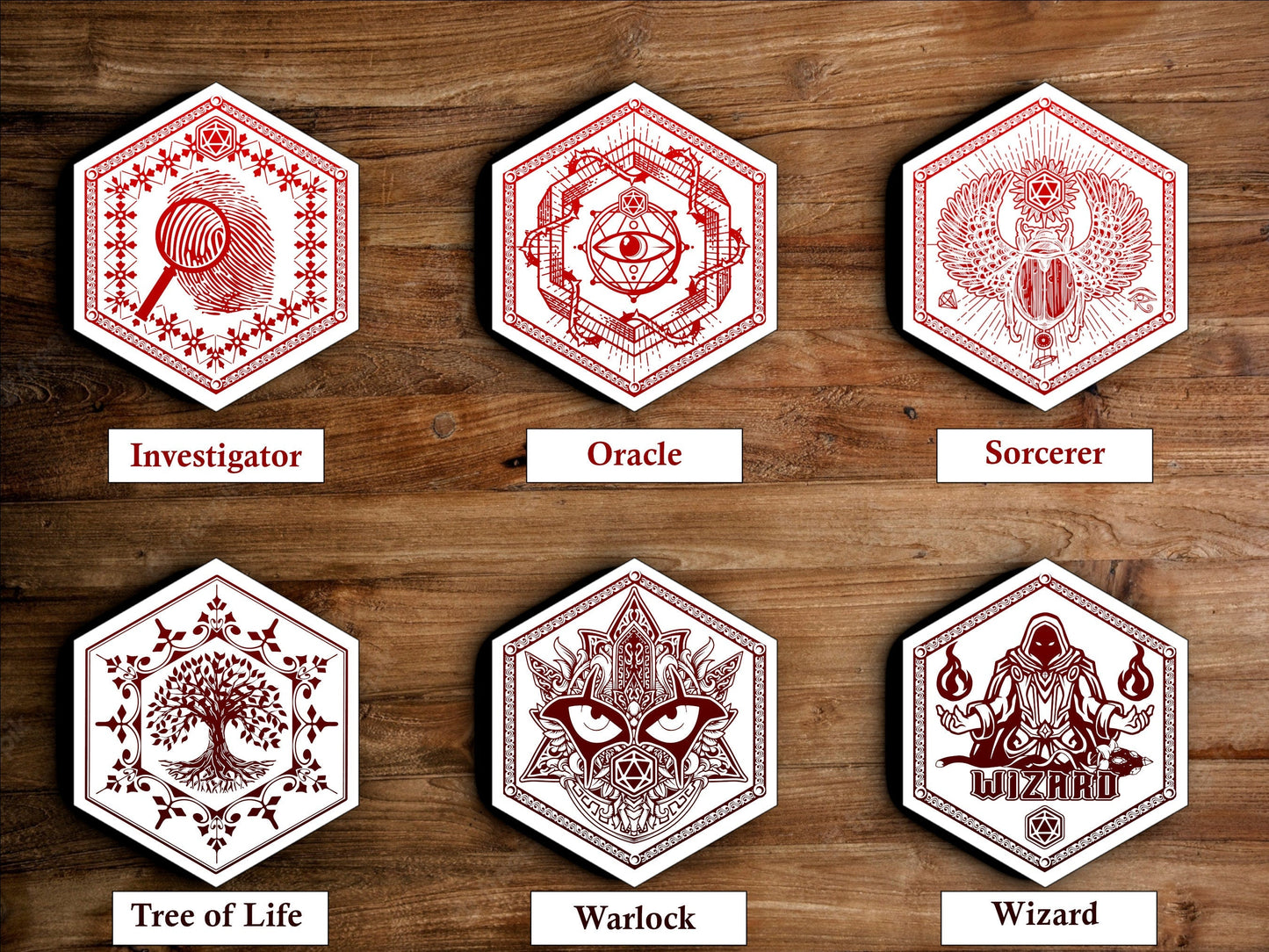 Hexagonal Faux Leather Dice Vault