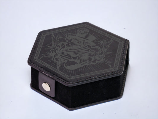 Hexagonal Faux Leather Dice Vault