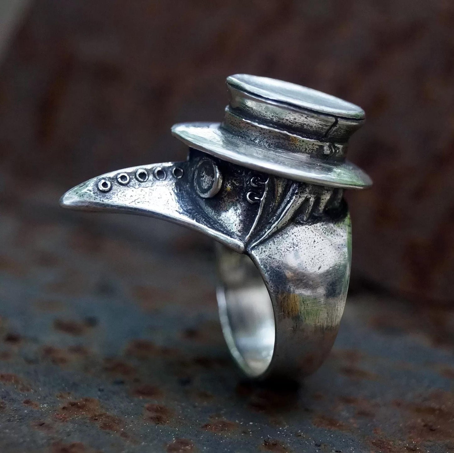 Plague doctor ring plague mask jewelry ring