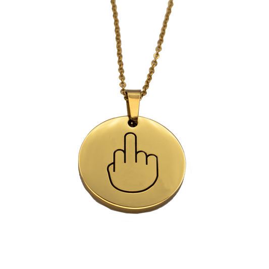 Middle Finger Circle Necklace