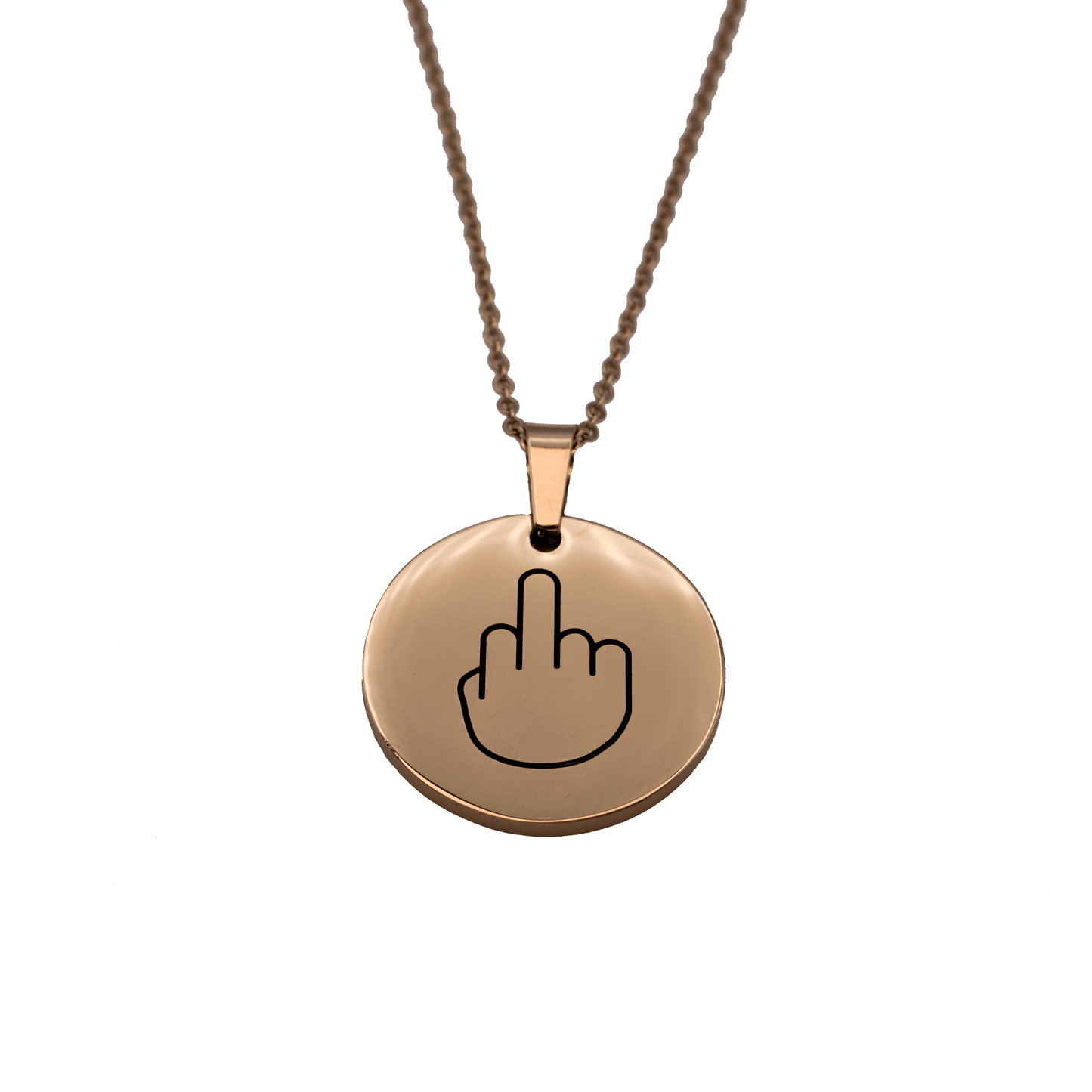 Middle Finger Circle Necklace