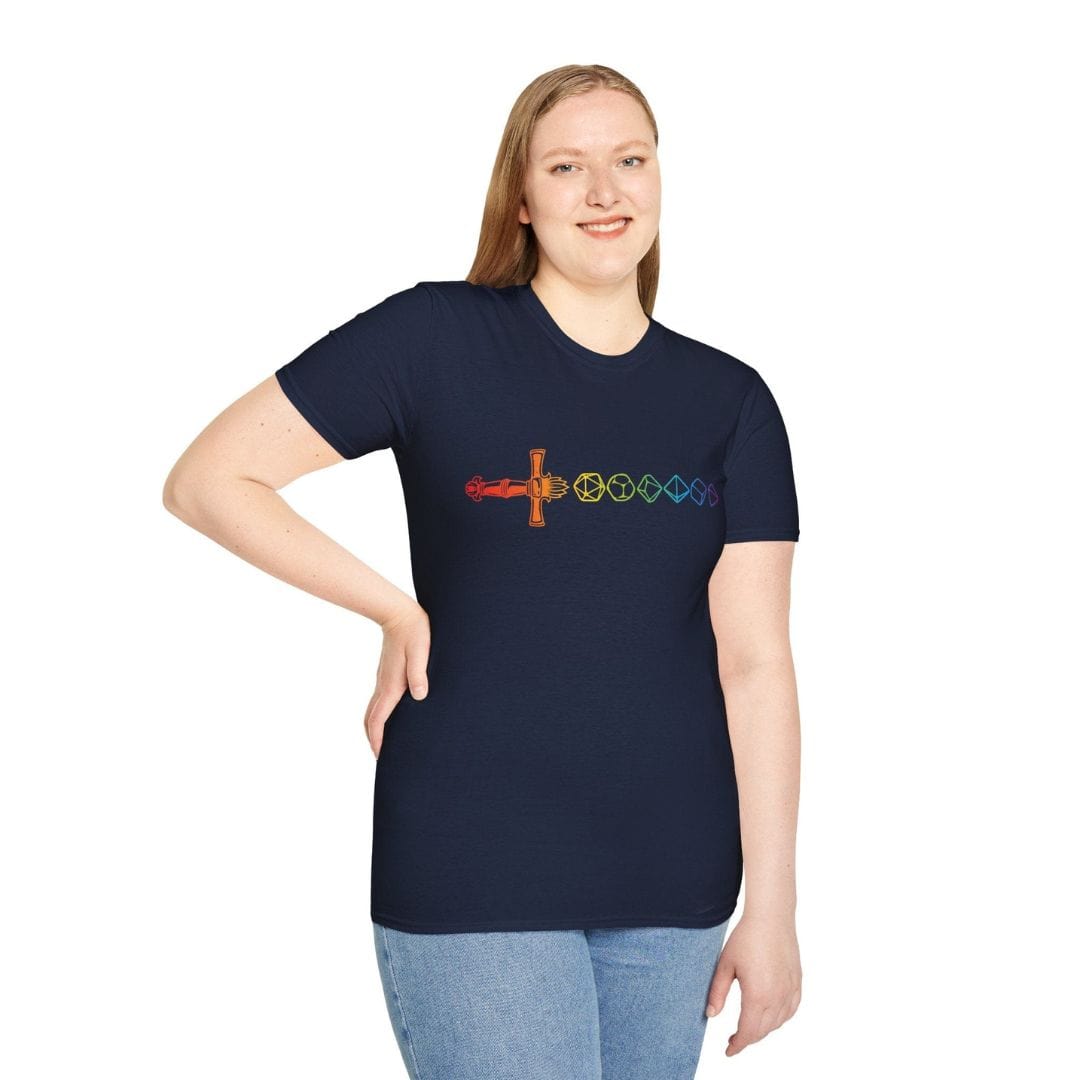 Rainbow Dice Sword T-Shirt