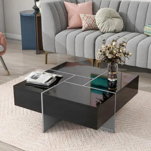 Elegant Square Coffee Table with Concealed Storage