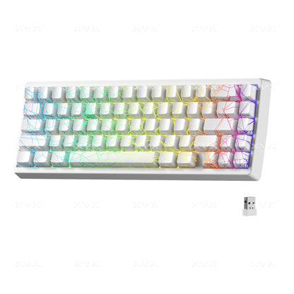 XVX M67 JadeStone Mechanical Keyboard With IMD-Tech Keycaps (SPIDER WEB Version Pattern)（Tri-Mode）