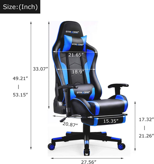 Bluetooth Gaming Chair With Footrest And Built In Speakers