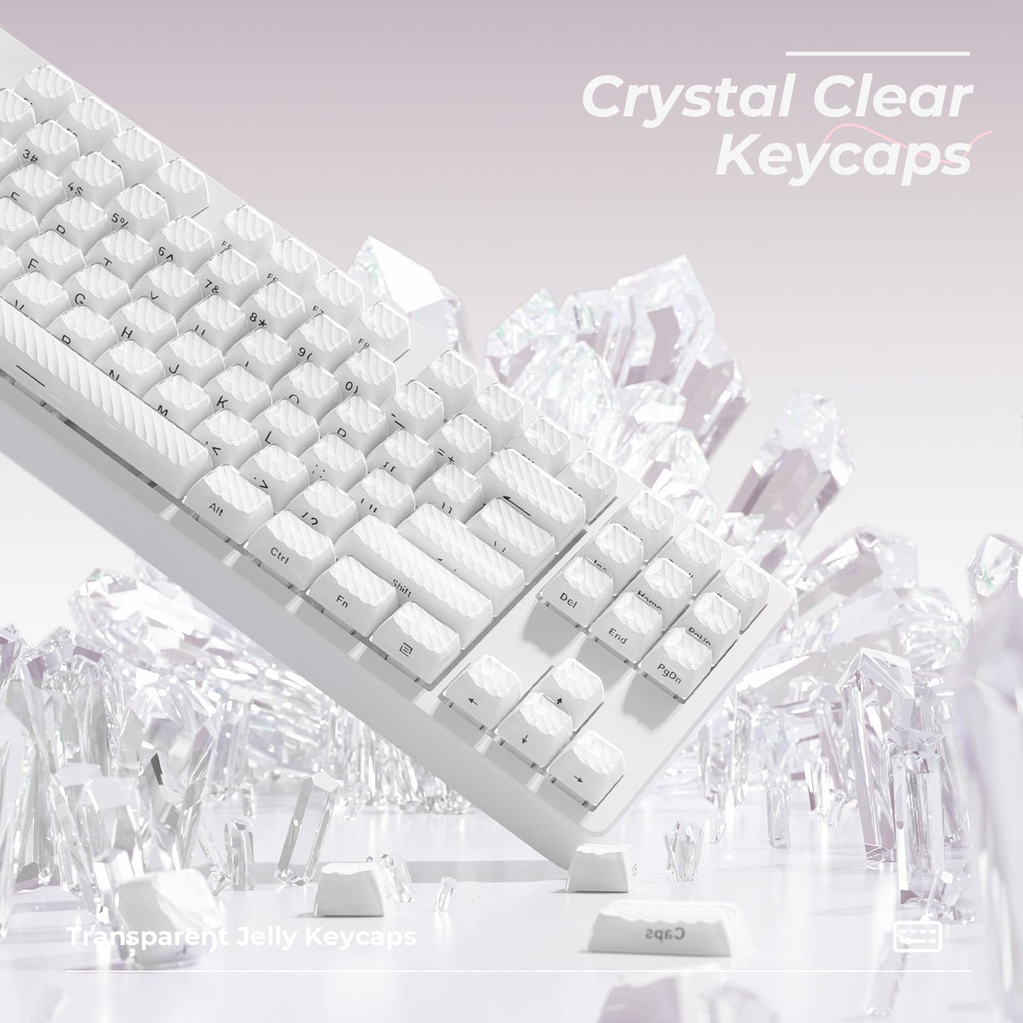 XVX Magic Wave Series OEM Profile Side-Print Ice-Cube Keycap Set (136-Key)