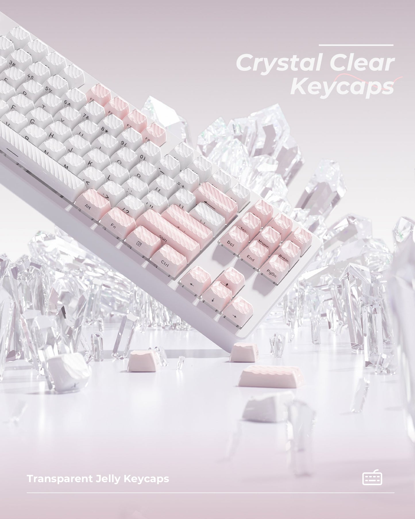 XVX Magic Wave Series OEM Profile Side-Print Ice-Cube Keycap Set (136-Key)