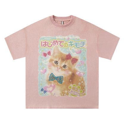 Pink Suede Short Sleeve T-Shirt for Men and Women Half Sleeve Wholesale