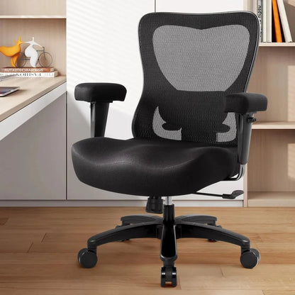 Big and Tall Office Chair 500Lbs, Ergonomic Heavy Duty Mesh Desk Chair, Executive Computer Chairs with Wide Thick Seat, Adjustab