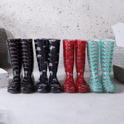 Women's Printed High Rubber Boots
