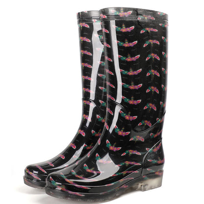Women's Printed High Rubber Boots