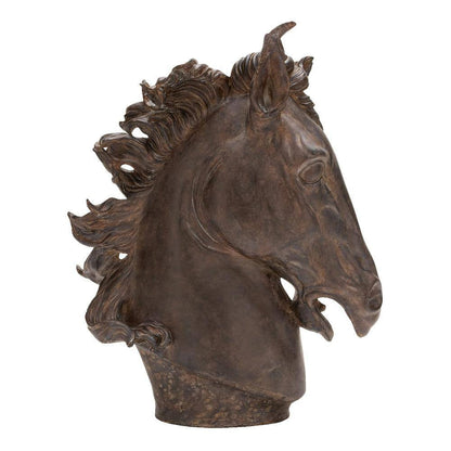 7 In. X 25 In. Brown Polystone Horse Sculpture
