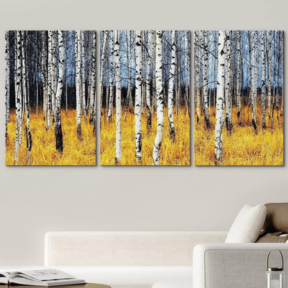 Stunning Aspen Trees Fall Colors - 3-Piece Canvas Art Set (24"x36")
