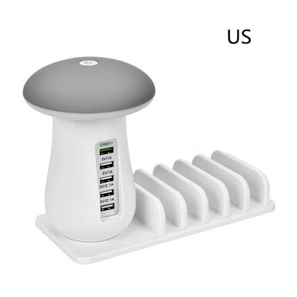 2 In 1 Mushroom Lamp LED USB Charger