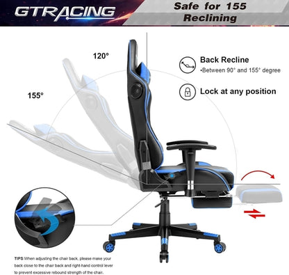 Bluetooth Gaming Chair With Footrest And Built In Speakers