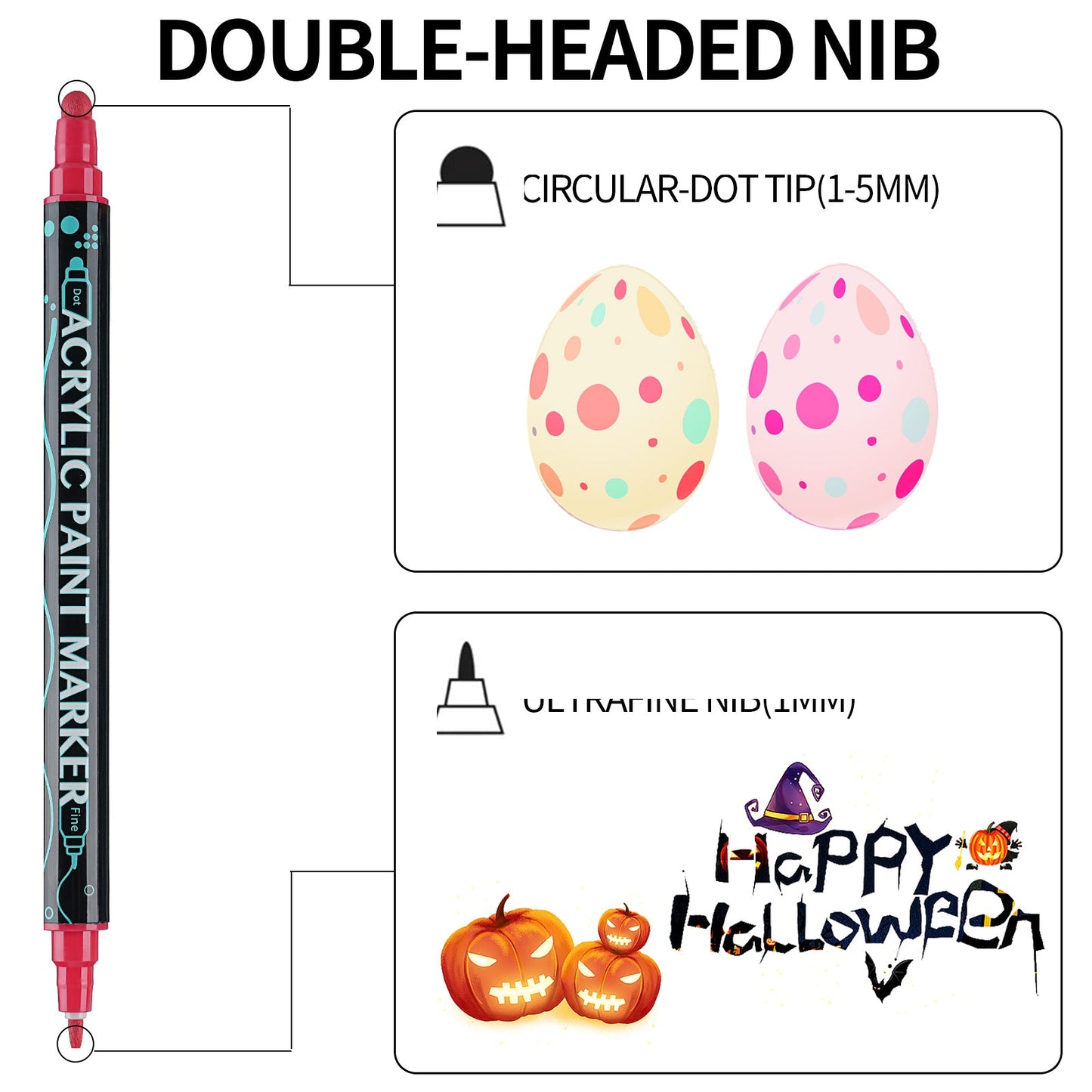 36 Colors Dual Tips Art Marker Drawing Acrylic Paint Marker Pens Set For Rock Painting Ceramic Glass Wood