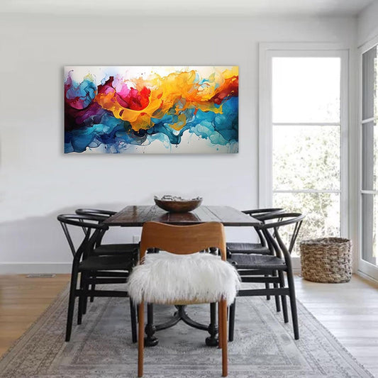 Abstract Canvas Art Wall Decor Colorful Abstract Wall Art for Living Room Fan...