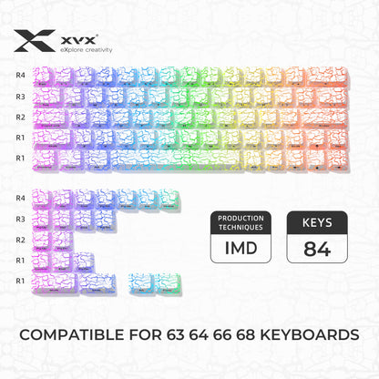 XVX Ice Crack series Pattern Shine-Through OEM Profile IMD-Tech Keycap Set