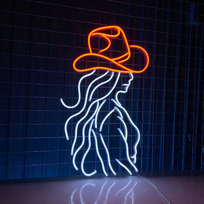 Cowgirl Art Led Light Decor, Western Wall Art Neon Sign