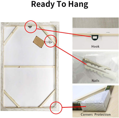 Modern Coastal Beach Canvas Art - Hand-Painted Ocean Scene with Women & Umbrella - Framed Wall Décor for Bedroom (45” x 30”)