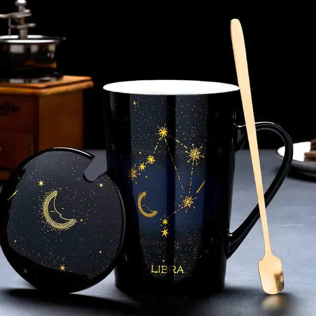 12 Constellations Creative Mug w/ Spoon
