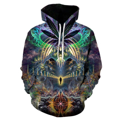 2025 new graffiti painting 3D digital printing hoodie, trendy men's sweater