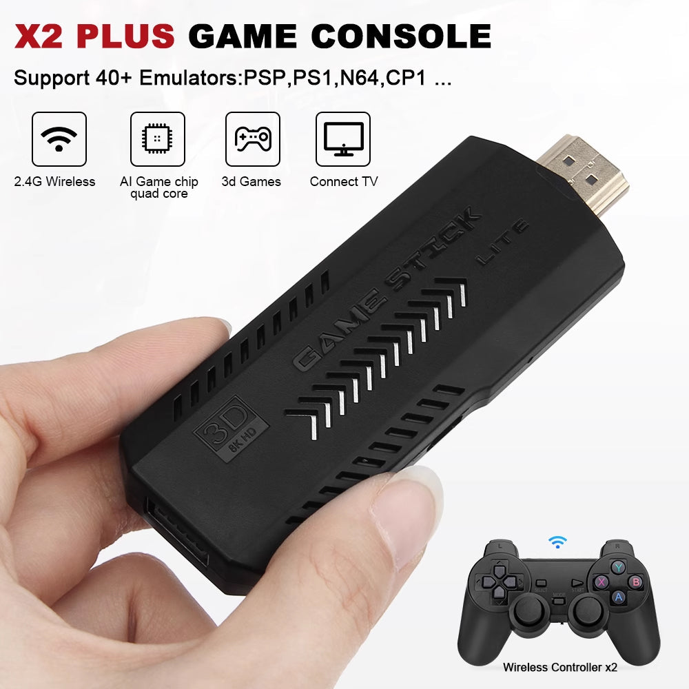 Retro 4K HDMI Game Stick – 30K+ Games with 2 Wireless Controllers